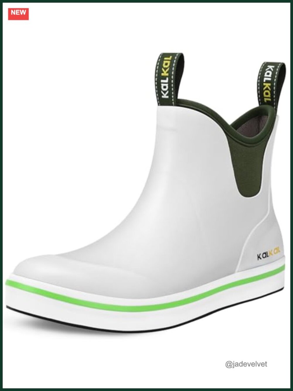 Women's Deck Boots 100% Waterproof Rubber Rain Boots Non-Slip Ankle Outdoor